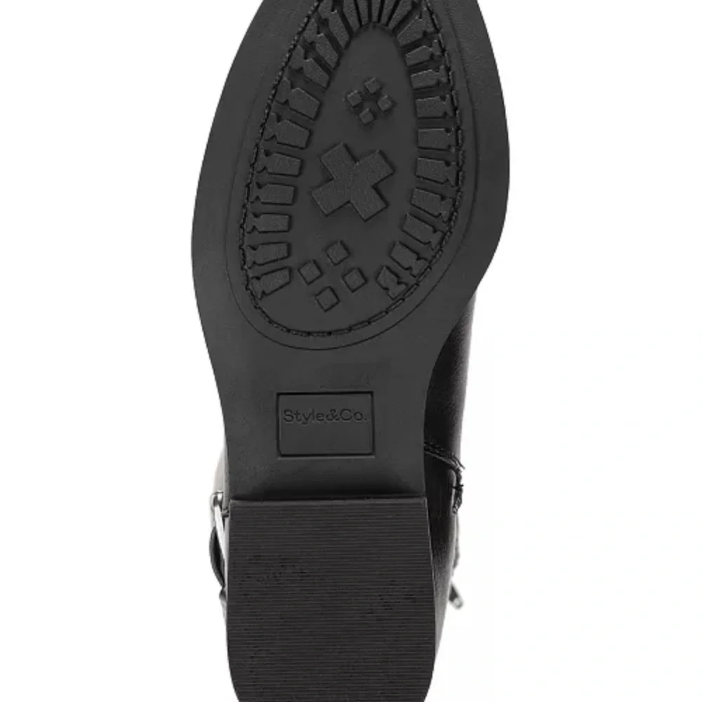 NWT Style & Co Women's Maliaa Wide-Calf Buckled Riding Boots